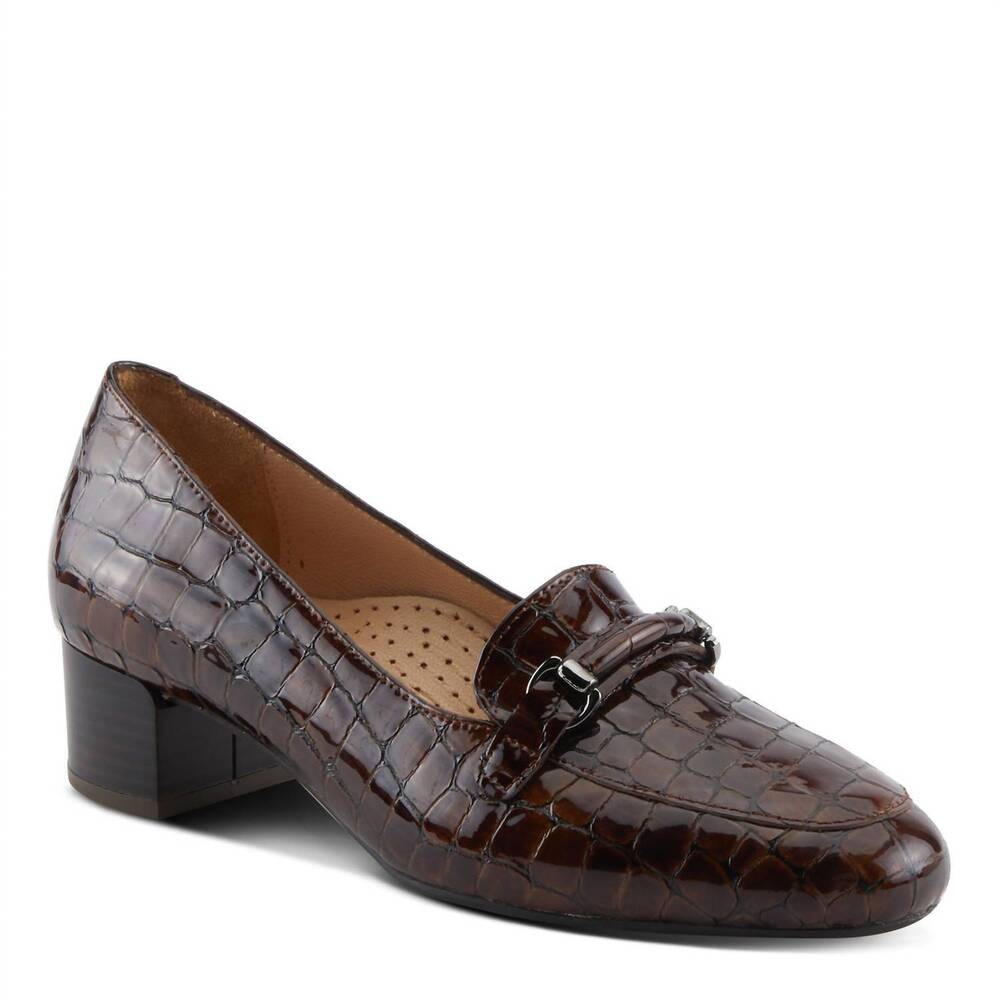 NEW SPRING STEP SHOES women's enda shoes in brown croco patent